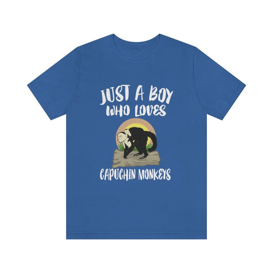 Just A Boy Who Loves Capuchin Monkeys Shirt - capuchin monkey print design
