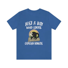 Just A Boy Who Loves Capuchin Monkeys Shirt - capuchin monkey print design