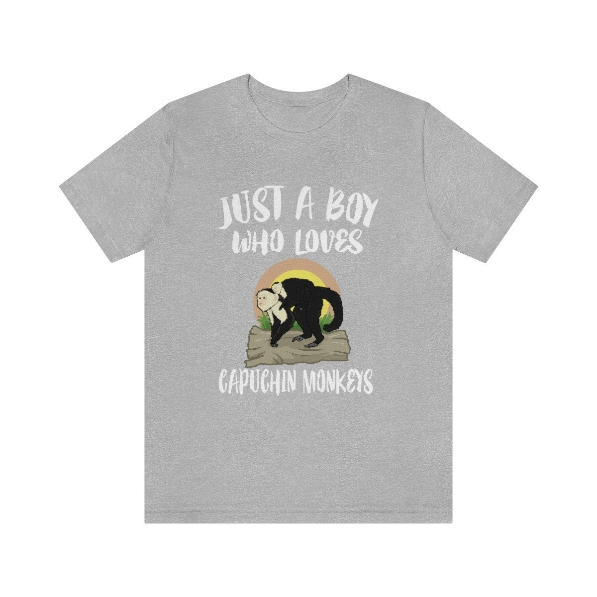 Just A Boy Who Loves Capuchin Monkeys Shirt, Capuchin Monkey Lover Shirt, Monkey Shirt, Capuchin Monkey Gift, Animal Adult Kids T-Shirt Image 3