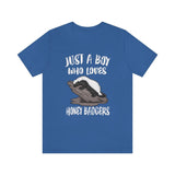 Just A Boy Who Loves Honey Badgers Shirt, Honey Badger Lover Shirt, Honey Badger Shirt, Badger Gift, Animal Adult Kids T-Shirt Image 3