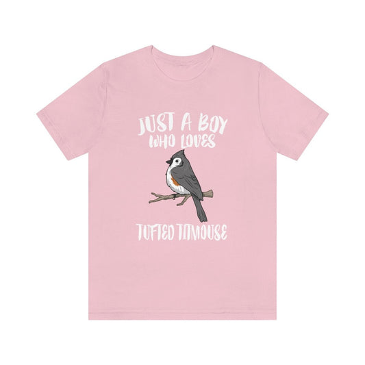 Boy Who Loves Tufted Titmouse Birds Shirt - Tufted Titmouse print design