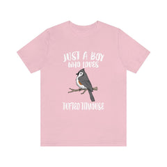 Boy Who Loves Tufted Titmouse Birds Shirt - Tufted Titmouse print design