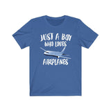 Just A Boy Who Loves Airplanes Shirt, Airplanes Lover Shirt, Airplanes Shirt, Airplanes Gift, Adult Kids T-Shirt Image 2