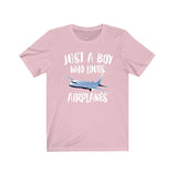 Just A Boy Who Loves Airplanes Shirt, Airplanes Lover Shirt, Airplanes Shirt, Airplanes Gift, Adult Kids T-Shirt Image 4