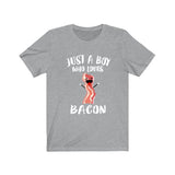 Just A Boy Who Loves Bacon Shirt, Bacon Lover Shirt, Bacon Shirt, Bacon Gift, Animal Adult Kids T-Shirt Image 3