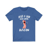 Just A Boy Who Loves Bacon Shirt, Bacon Lover Shirt, Bacon Shirt, Bacon Gift, Animal Adult Kids T-Shirt Image 2