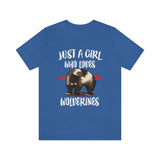 Just A Girl Who Loves Wolverines Shirt, Wolverine Lover Shirt, Wolverine Lover Gift, Wolverine Gift, Wolverine Shirt, Animal Adult Kids Image 4