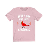 Just A Boy Who Loves Cardinals Birds Shirt, Cardinal Lover Shirt, Birding Shirt, Cardinal Lover Gift, Animal Adult Kids T-Shirt Image 4