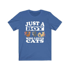 Just a boy who loves cats feline kitten companion lover tee