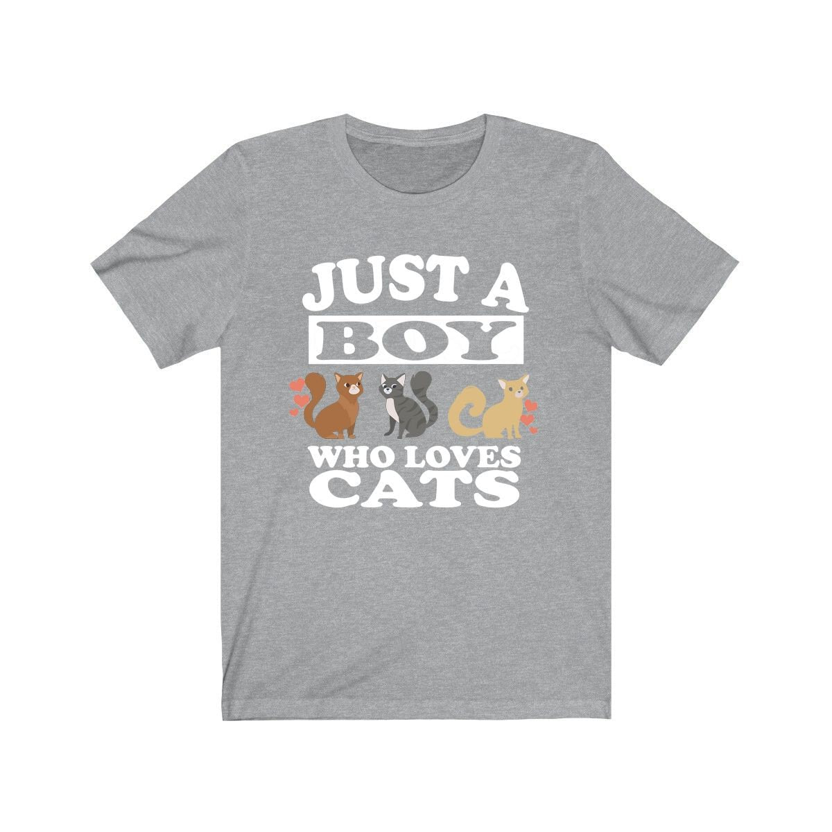 Just A Boy Who Loves Cats Shirt, Cat Lover Shirt, Cat Shirt, Cat Owner Gift, Animal Adult Kids T-Shirt Image 3