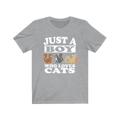 Just a boy who loves cats feline kitten companion lover tee