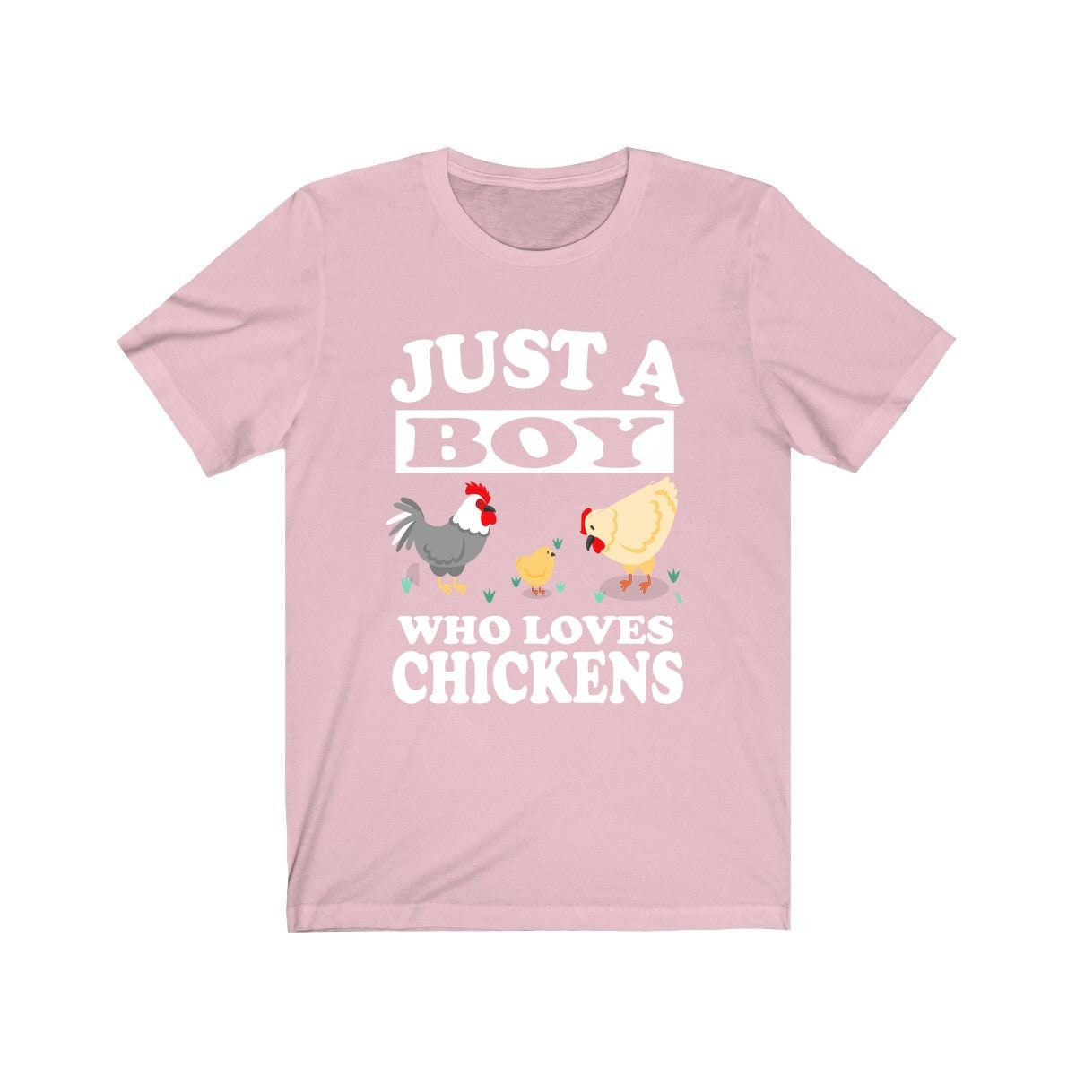 Just A Boy Who Loves Chickens Shirt, Chicken Lover Shirt, Chicken Shirt, Chicken Owner Gift, Animal Adult Kids T-Shirt Image 4