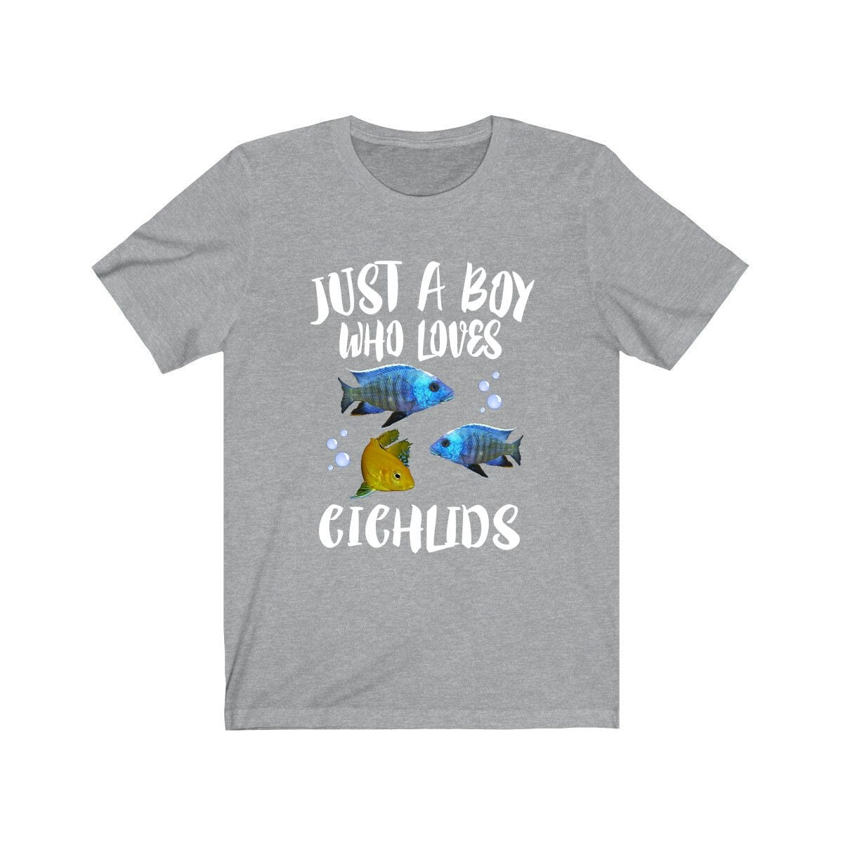 Just A Boy Who Loves Cichlids Fish Shirt, Cichlid Fish Lover Shirt, Cichlid Shirt, Aquarium Owner Gift, Animal Adult Kids T-Shirt Image 3