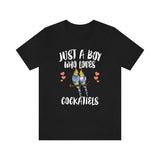 Just A Boy Who Loves Cockatiels Shirt, Cockatiel Lover Shirt, Cockatiel Shirt, Cockatiel Owner Gift, Animal Adult Kids T-Shirt Image 1