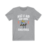Just A Boy Who Loves Cockatiels Shirt, Cockatiel Lover Shirt, Cockatiel Shirt, Cockatiel Owner Gift, Animal Adult Kids T-Shirt Image 3