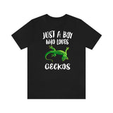 Just A Boy Who Loves Geckos Lizards Shirt, Gecko Lover Shirt, Gecko Shirt, Lizard Lover Gift, Animal Adult Kids T-Shirt Image 1