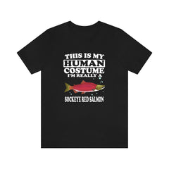 Red Salmon Human Costume Shirt - red salmon print design