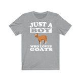 Just A Boy Who Loves Goats Shirt, Goat Lover Shirt, Goat Shirt, Goat Lover Gift, Animal Adult Kids T-Shirt Image 3