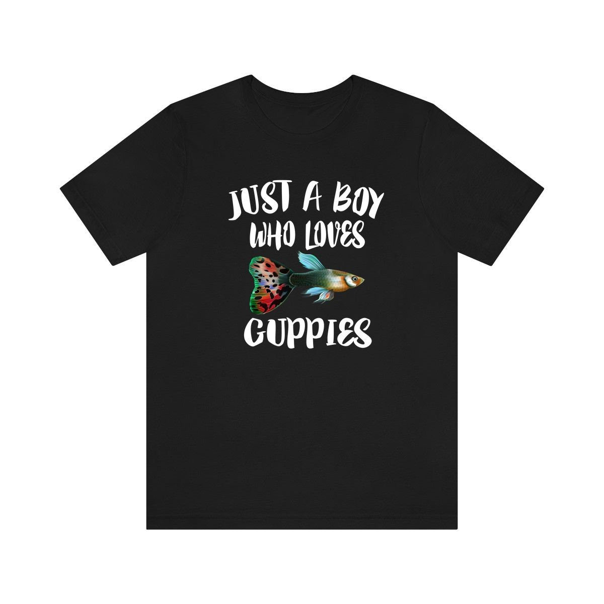 Just A Boy Who Loves Guppies Fish Shirt, Guppy Lover Shirt, Guppy Shirt, Guppy Lover Gift, Animal Adult Kids T-Shirt Image 2
