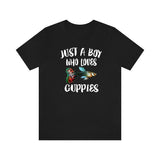 Just A Boy Who Loves Guppies Fish Shirt, Guppy Lover Shirt, Guppy Shirt, Guppy Lover Gift, Animal Adult Kids T-Shirt Image 2