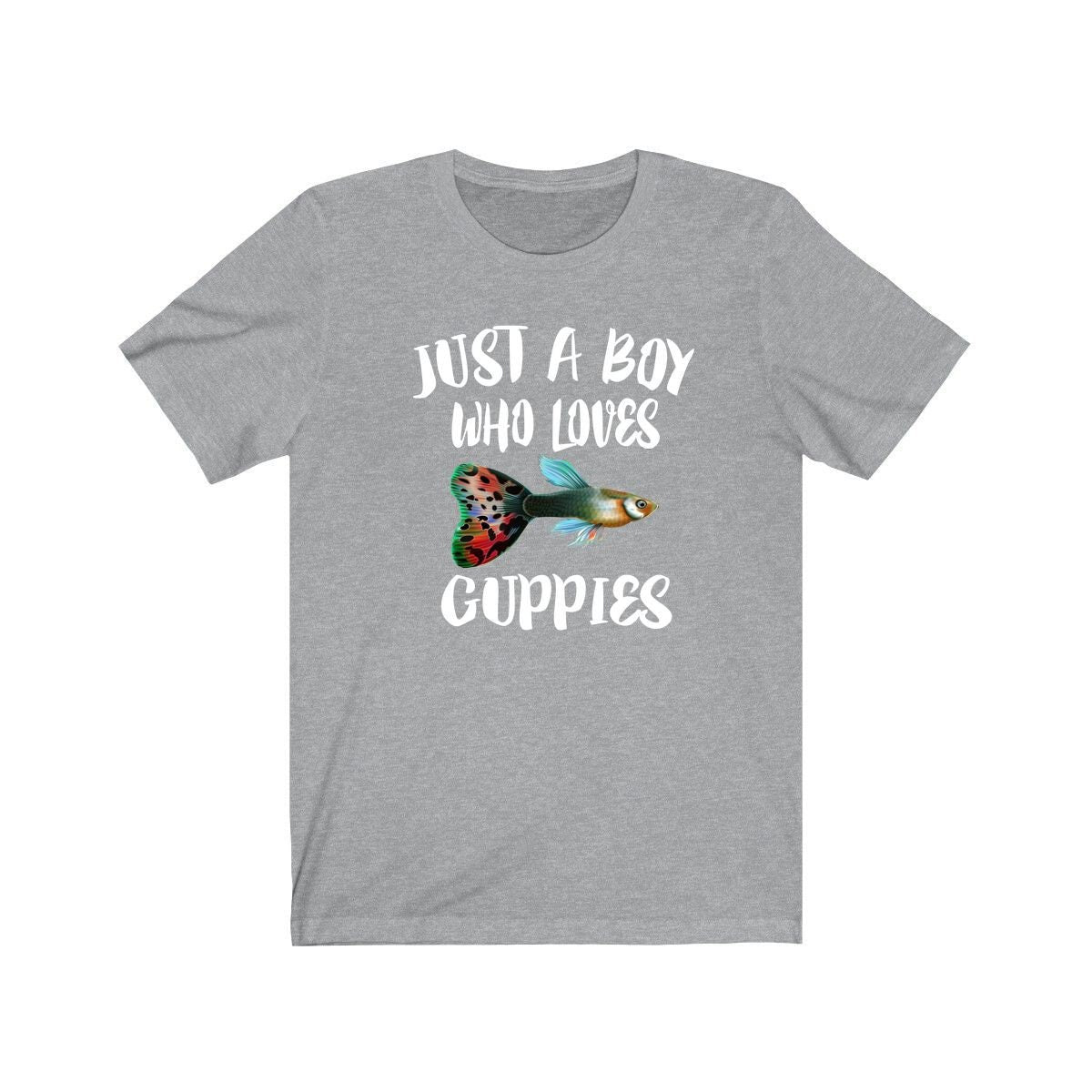 Just A Boy Who Loves Guppies Fish Shirt, Guppy Lover Shirt, Guppy Shirt, Guppy Lover Gift, Animal Adult Kids T-Shirt Image 3