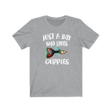 Just A Boy Who Loves Guppies Fish Shirt, Guppy Lover Shirt, Guppy Shirt, Guppy Lover Gift, Animal Adult Kids T-Shirt Image 3