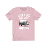 Just A Boy Who Loves Hippos Shirt, Hippo Lover Shirt, Hippo Shirt, Hippo Lover Gift, Animal Adult Kids T-Shirt Image 4