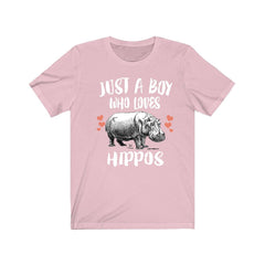 Just A Boy Who Loves Hippos Shirt, Hippo Lover Shirt, Hippo Shirt, Hippo Lover Gift, Animal Adult Kids T-Shirt Image 4
