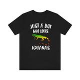 Just A Boy Who Loves Iguanas Lizards Shirt, Iguana Lover Shirt, Iguana Shirt, Iguana Lover Gift, Animal Adult Kids T-Shirt Image 2