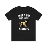 Just A Boy Who Loves Lions Shirt, Lion Lover Shirt, Lion Shirt, Lion Lover Gift, Animal Adult Kids T-Shirt Image 2