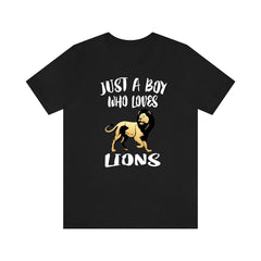 Just A Boy Who Loves Lions Shirt - lion print design