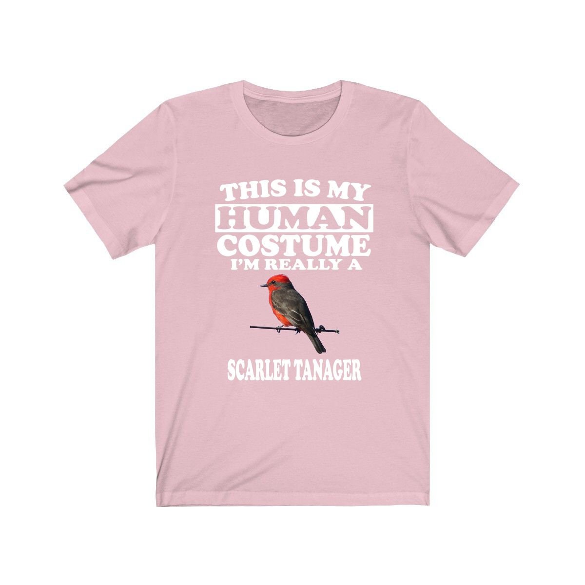 This Is My Human Costume I'm Really A Scarlet Tanager Shirt, Bird Lover Shirt, Birding Shirt, Bird Funny Gift, Adult Kids Shirt Image 4