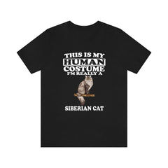 This Is My Human Costume I'm Really A Siberian Cat T-Shirt - siberian cat print design
