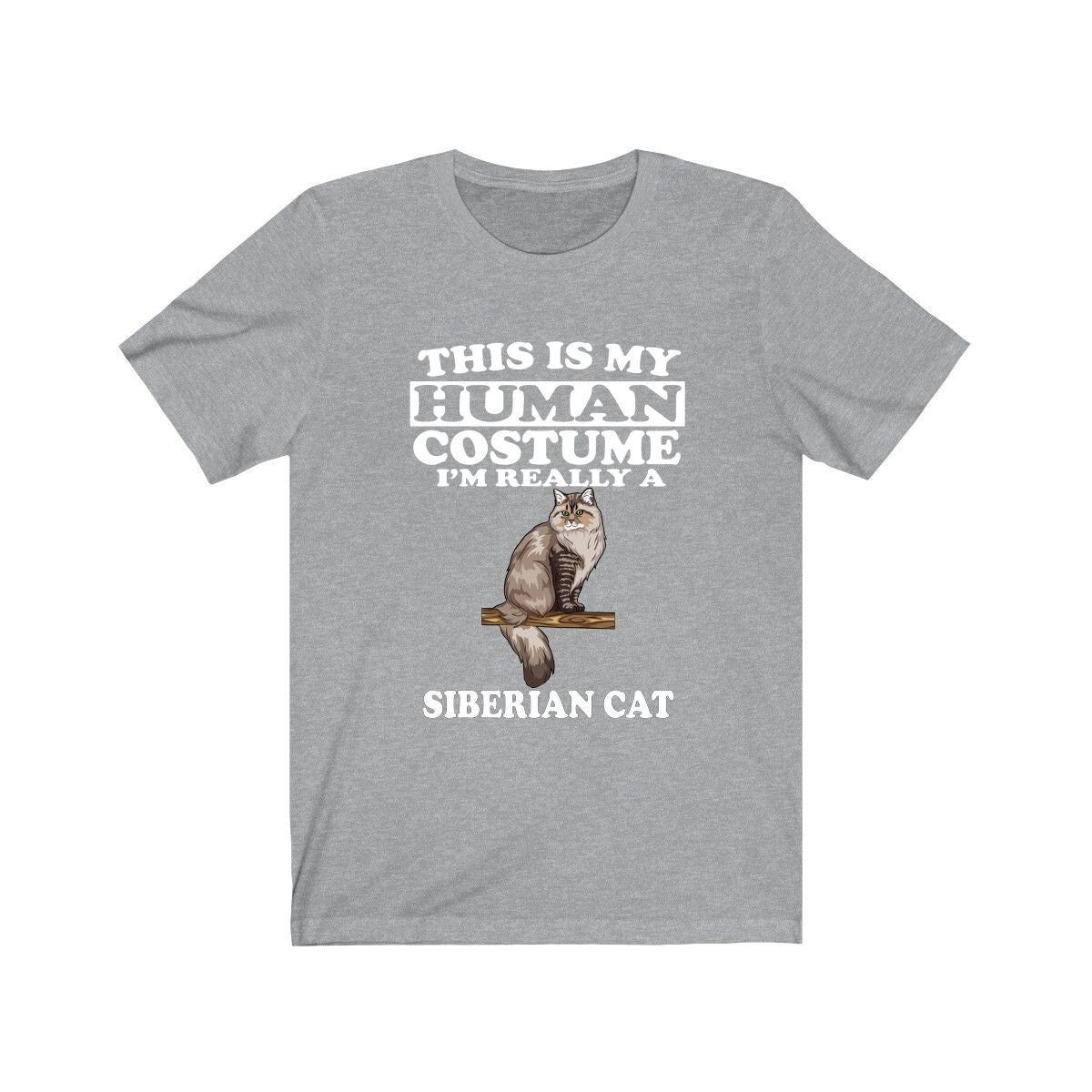 This Is My Human Costume I'm Really A Siberian Cat Shirt, Siberian Cat Lover Shirt, Cat Shirt, Siberian Cat Funny Gift, Adult Kids Shirt Image 3