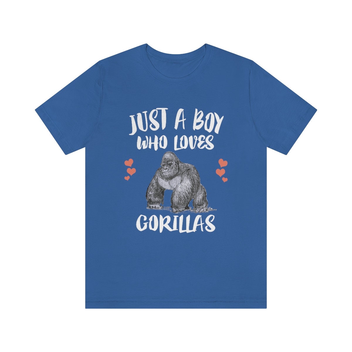 Just A Boy Who Loves Gorillas Shirt, Gorilla Lover Shirt, Gorilla Gift, Gorilla Shirt, Adult Kids Animal T-Shirt Image 2