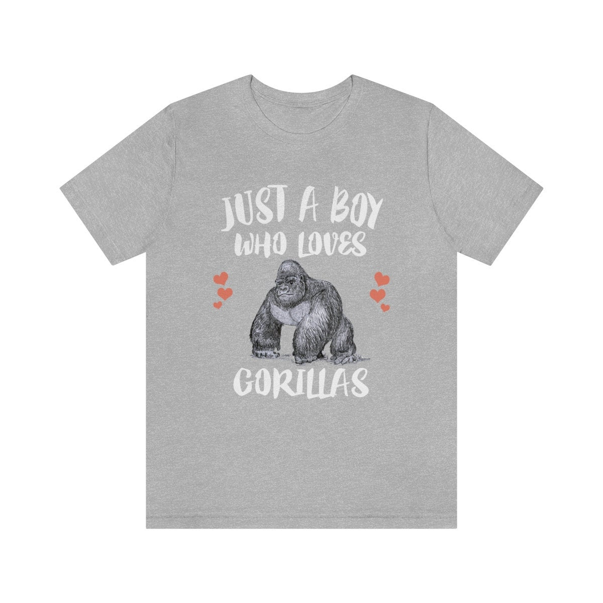 Just A Boy Who Loves Gorillas Shirt, Gorilla Lover Shirt, Gorilla Gift, Gorilla Shirt, Adult Kids Animal T-Shirt Image 3