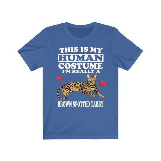 This Is My Human Costume I'm Really A Brown Spotted Tabby Cat Shirt - tabby cat print design