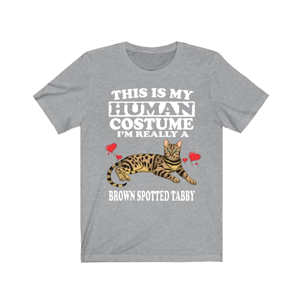 This Is My Human Costume I'm Really A Brown Spotted Taby Shirt, Cat Lover Shirt, Cat Shirt, Cat Lover Gift, Animal Gift Image 3