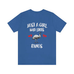 Just A Girl Who Loves Emus Birds Shirt - emu print design