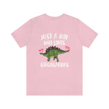 Just A Boy Who Loves Stegosaurus Shirt, Stegosaurus Lover Shirt, Dinosaur shirt, Dinosaur Lover Gift Animal Adult Toddler Kids Gift T-Shirt Image 4