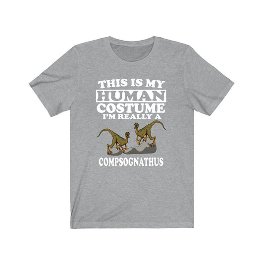 This is my human costume I am really a compsognathus tiny dinosaur tee