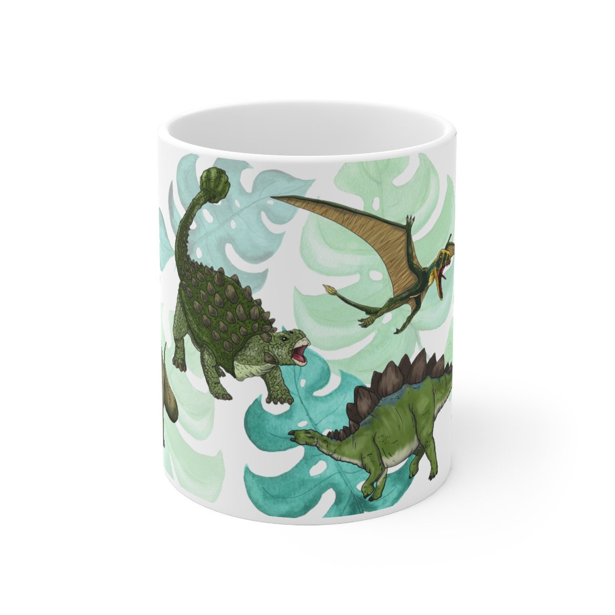 Dinosaur Velociraptor Stegosaurus Ankylosaurus Brachiosaurus Parasaurolophus Pterodactyl Mug Gift Image 1