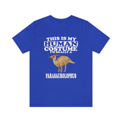 This is my human costume I am really a parasaurolophus dinosaur tee