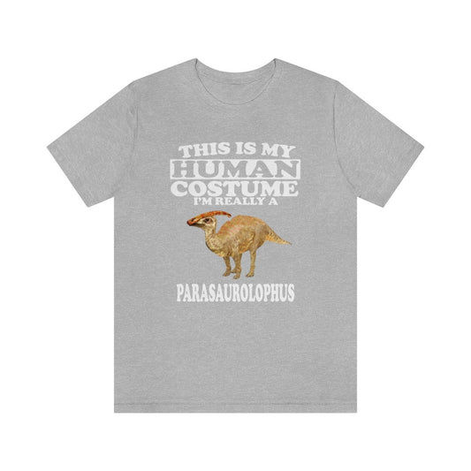 This is my human costume I am really a parasaurolophus dinosaur tee