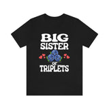 Big Sister Of Triplets Shirt, Big Sister Of Triplets Gift, Triplet Sister Shirt, Baby Announcement Gift T-Shirt Image 1
