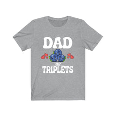 Dad of triplets blueberries father announcement tee for triplet dad