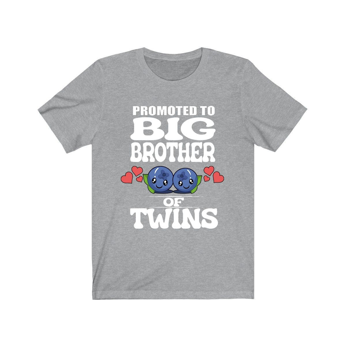Promoted To Big Brother Of Twins Shirt, Big Brother Of Twins Gift, Brother Of Twins Gift, Baby Announcement Blueberries Gift T-Shirt Image 3