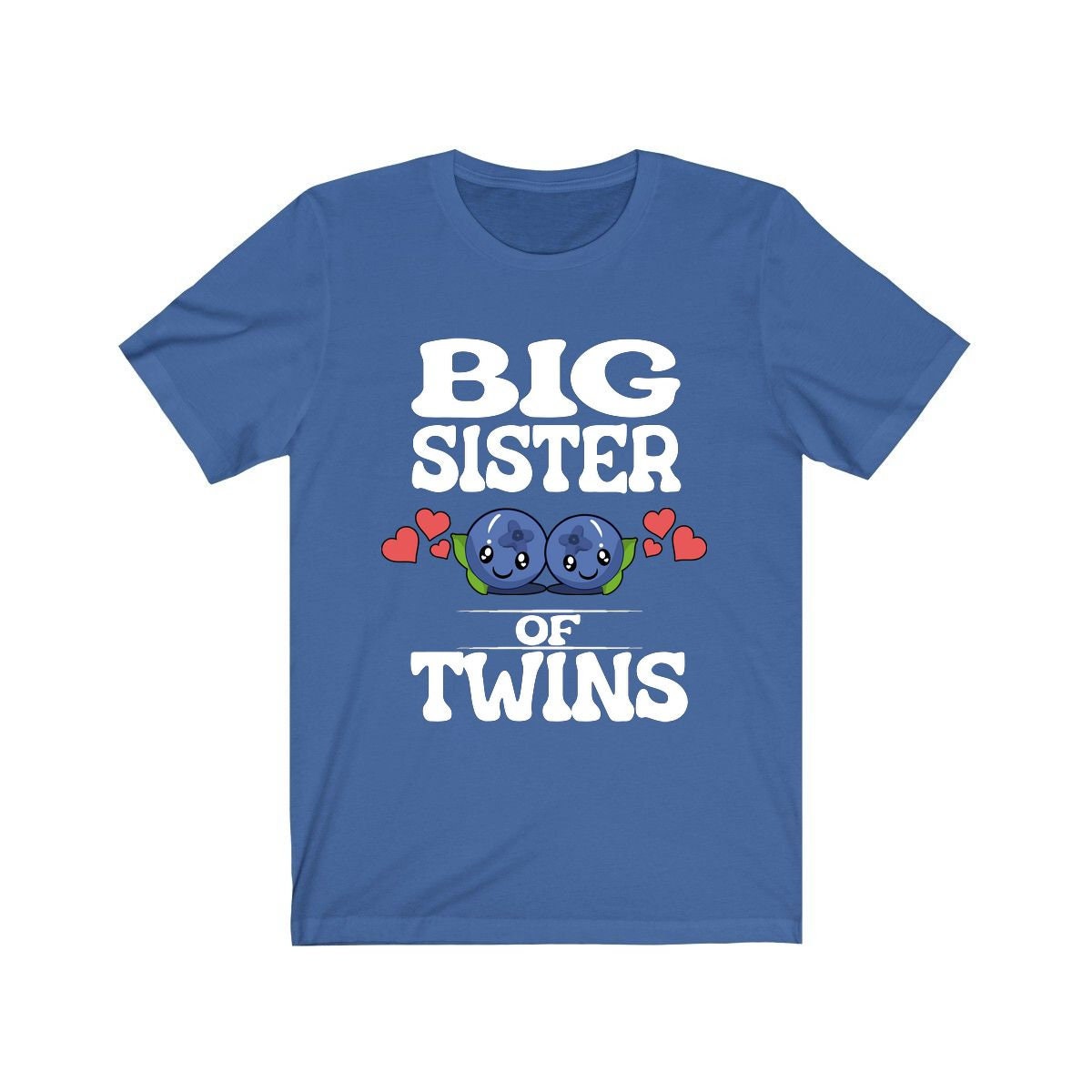 Big Sister Of Twins Shirt, Big Sister Of Twins Gift, Sister Of Twins Shirt, Blueberries New Baby Announcement T-Shirt Image 2