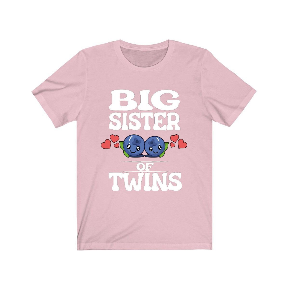 Big Sister Of Twins Shirt, Big Sister Of Twins Gift, Sister Of Twins Shirt, Blueberries New Baby Announcement T-Shirt Image 4