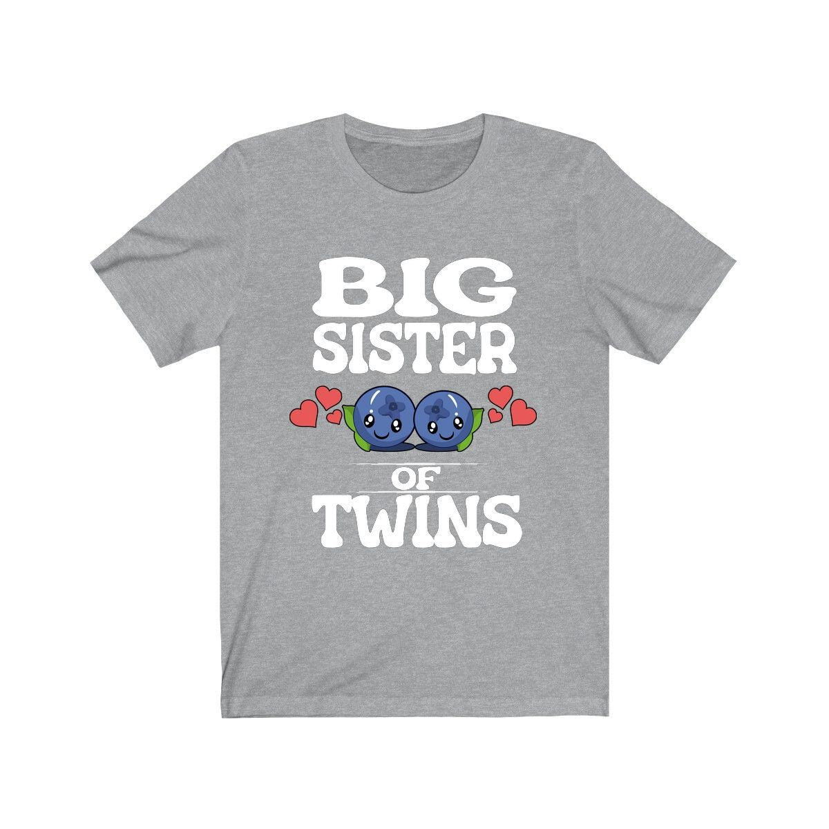 Big Sister Of Twins Shirt, Big Sister Of Twins Gift, Sister Of Twins Shirt, Blueberries New Baby Announcement T-Shirt Image 3